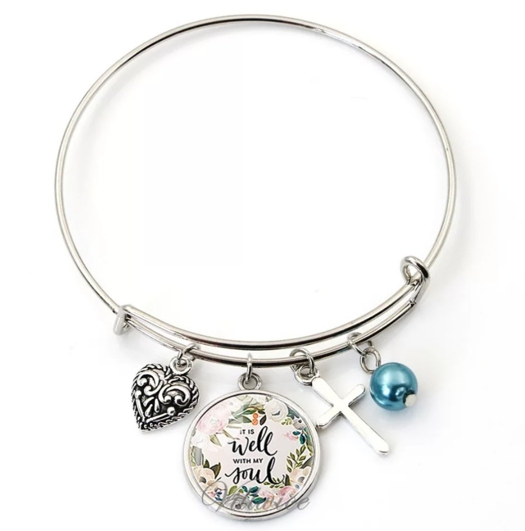 It Is Well Stainless Steel Inspirational Bracelets.
