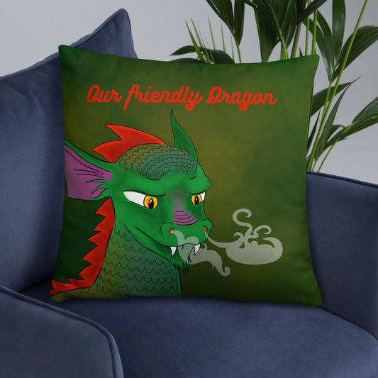 Friendly Dragon Basic Throw Pillow